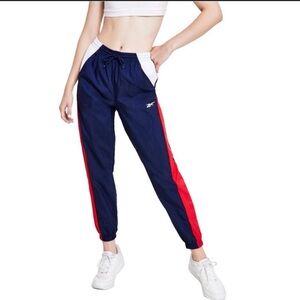 NWOT Reebok Colorblock Track Pants — Navy / Red / White — Size Medium
